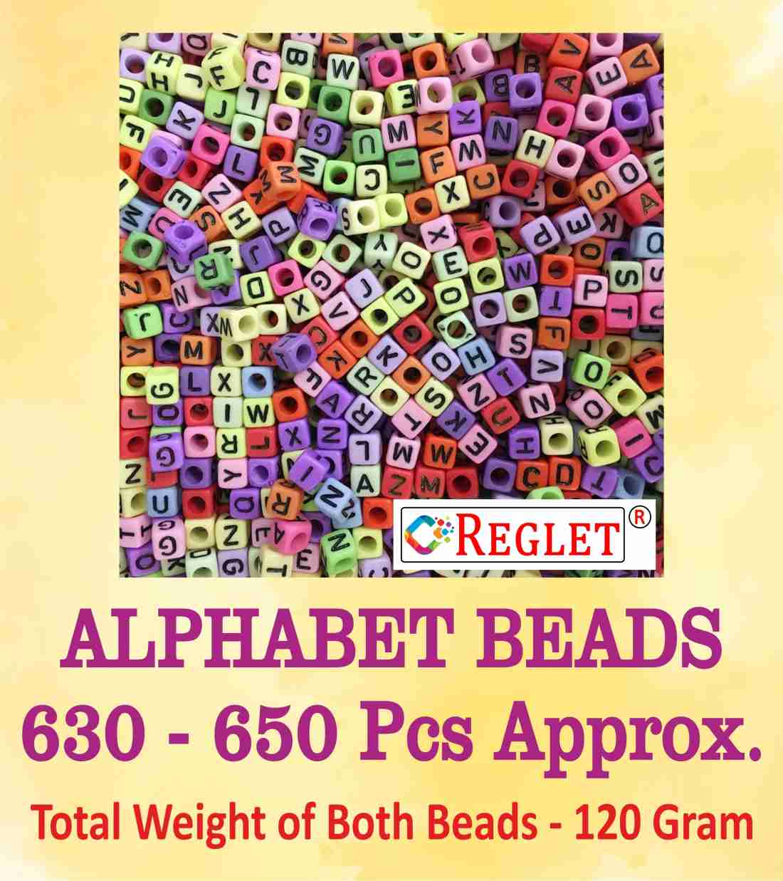 REGLET 650 Square Letter Beads & 65 Emojis for Craft Kit, Bracelet Necklace  making Kit - 650 Square Letter Beads & 65 Emojis for Craft Kit, Bracelet  Necklace making Kit . Buy