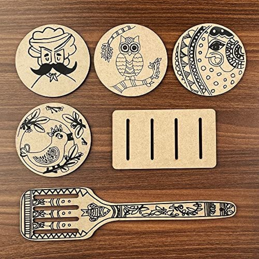 Qroof Madhubani Art Kit DIY with Tea Coaster Stand for Painting Girls 9-12  - Madhubani Art Kit DIY with Tea Coaster Stand for Painting Girls 9-12 .  shop for Qroof products in India.