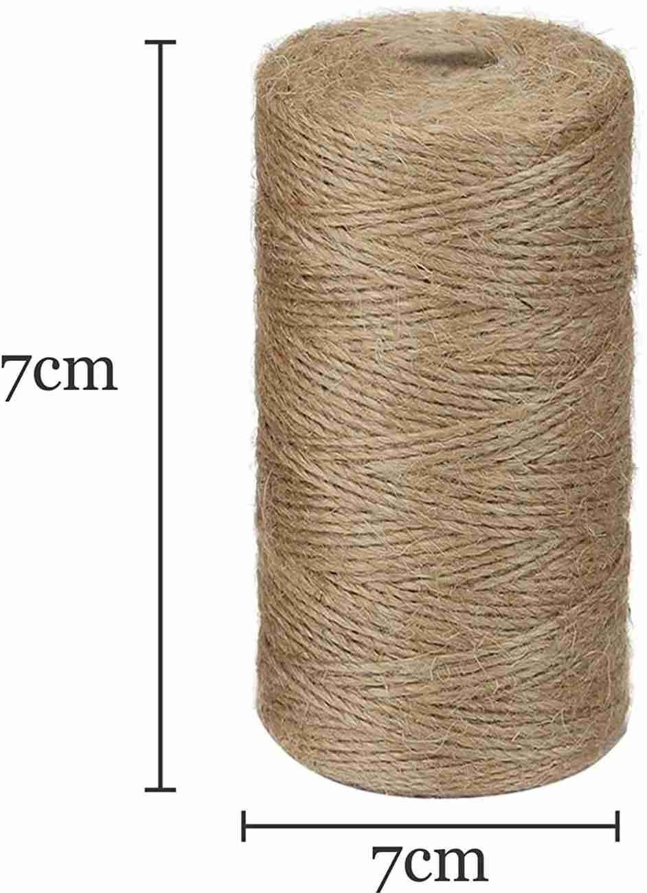 GIFTI SKY Jute Twine Threads, String Rope 120 Meters 2ply 2mm Thick Brown  Color for Crafts - Jute Twine Threads, String Rope 120 Meters 2ply 2mm Thick  Brown Color for Crafts .