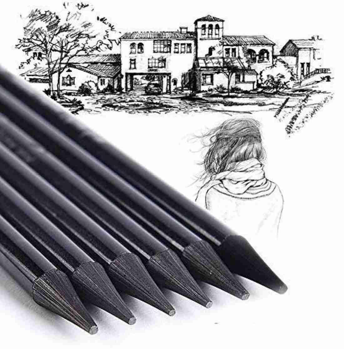 6pcs Compressed Graphite Sticks, B, HB, 2B, 4B, 6B, 8B Assorted Degree  Graphite Stick Set For Sketching Drawing And Shading