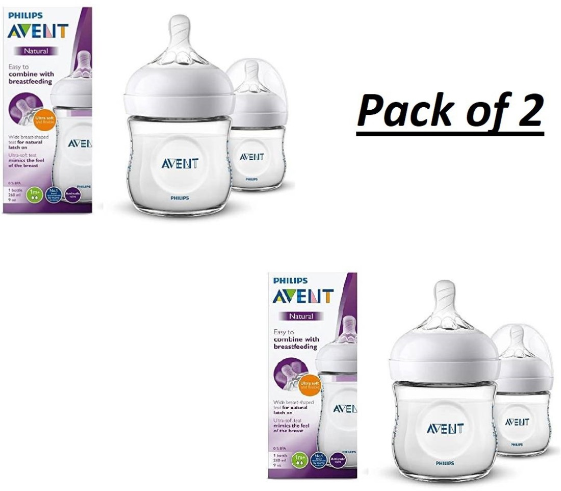 PHILIPS Avent Natural Twin Pack Feeding Bottle SCF033/20 (Pack of 2) - 260  ml - Buy PHILIPS Feeding Bottle products in India