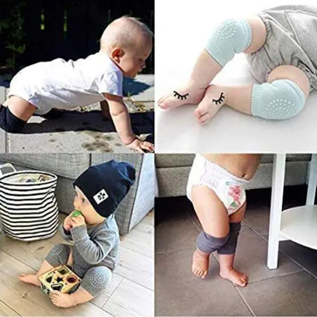 humpy kids Set Of 2 Pair Knee Pad and Baby Bath Cap for Baby Pack