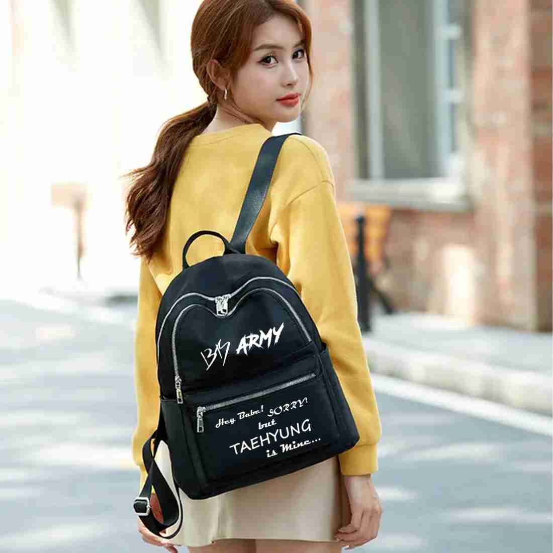 Ambika Collection (v) Kim Taehyung print school, travel, tuition, office  bags, BTS Girls backpack 10 L Backpack Black - Price in India