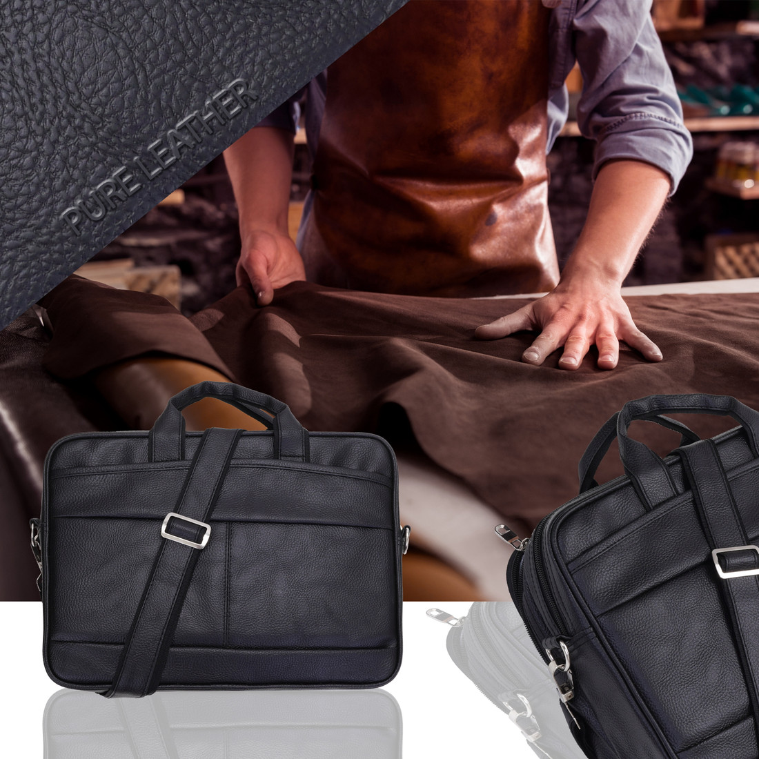 Leather macbook messenger online bag