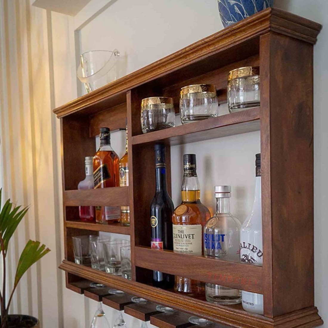 Curio Mini Bar Cabinet on Wheels – StudioKook