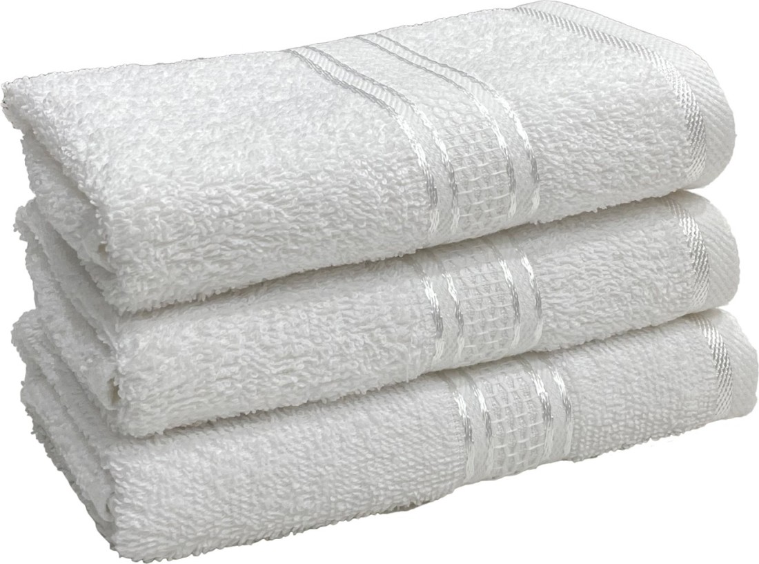 Set of 3, Cotton Hand Towels, 390 GSM, 33 X 51 CM - STAMIO