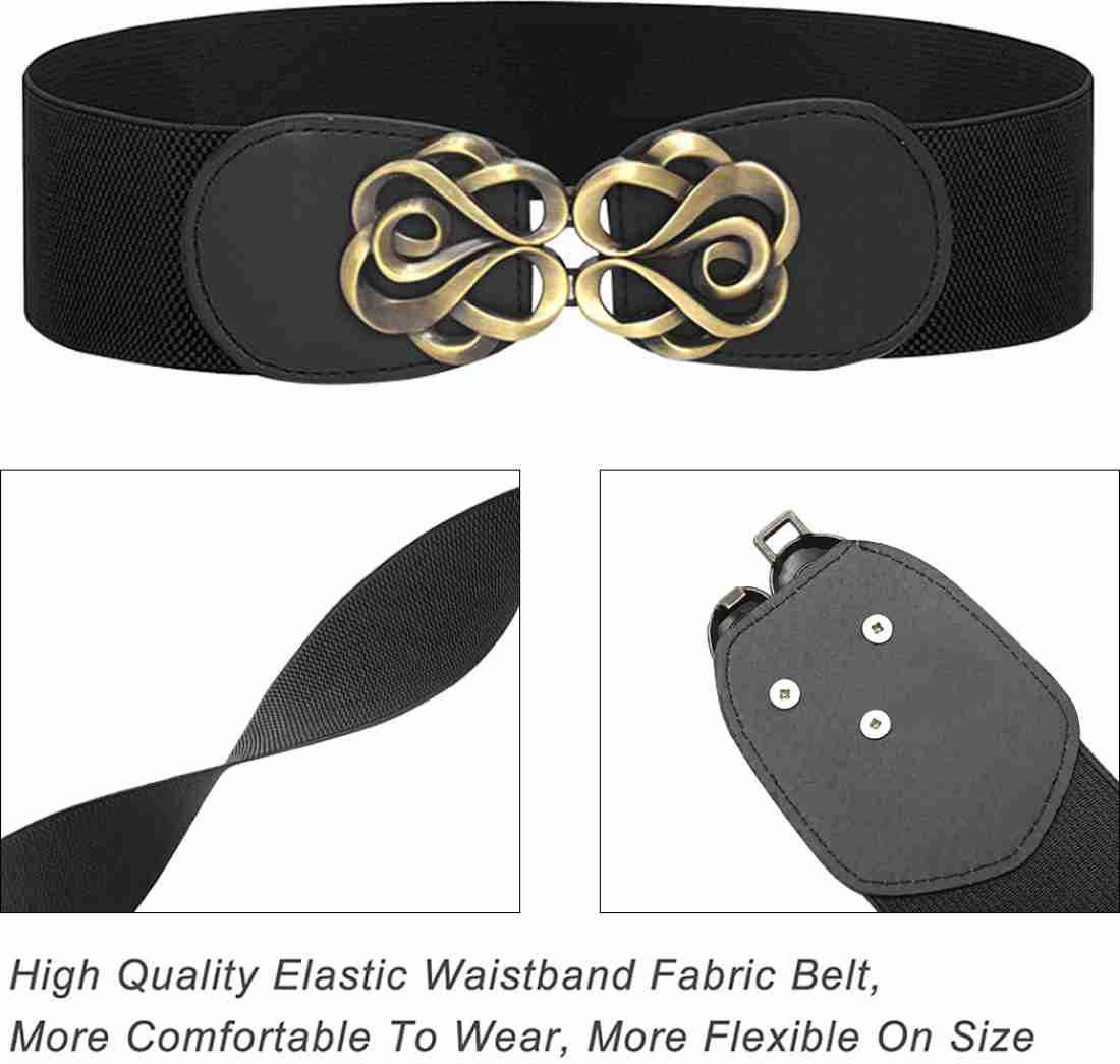 ZIBUYU Elastic Stretchable Ladies Waist Belt with Interlocking