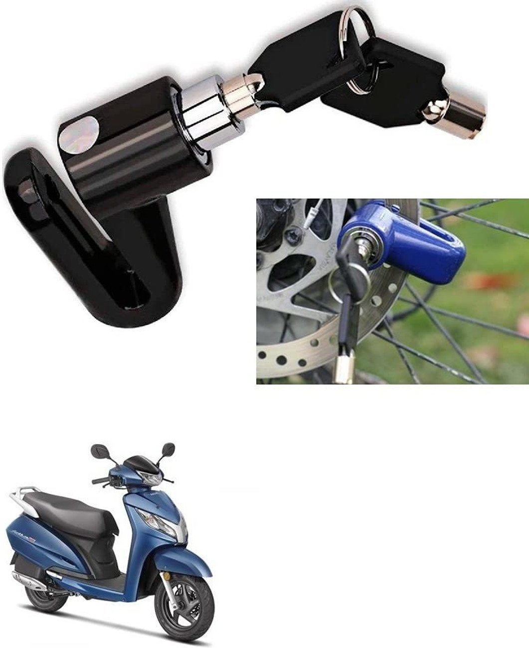 autoformonix Motorcycle Disc Brake Lock Security for Honda Activa