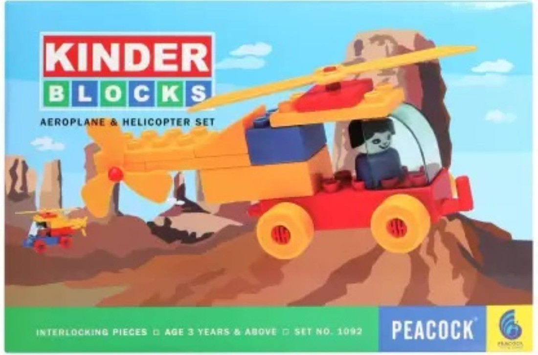 Peacock Toys & Games Peacock Helicopter Set - Premium Interlocking Blocks -  Peacock Helicopter Set - Premium Interlocking Blocks . Buy AEROPLANE &  HELICOPTER toys in India. shop for Peacock Toys 