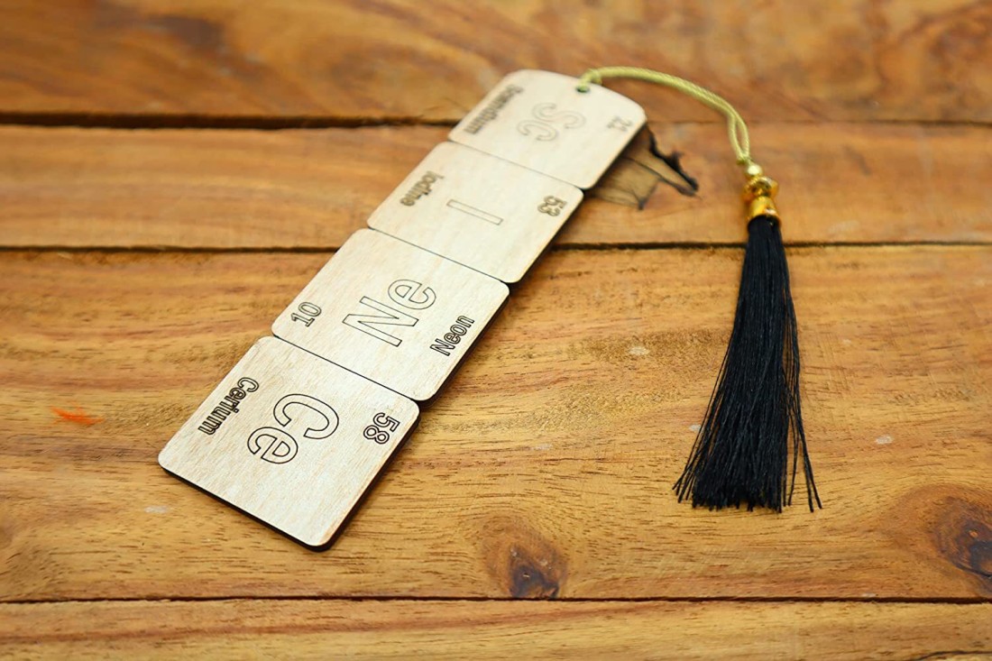 Adventure awaits wooden bookmark