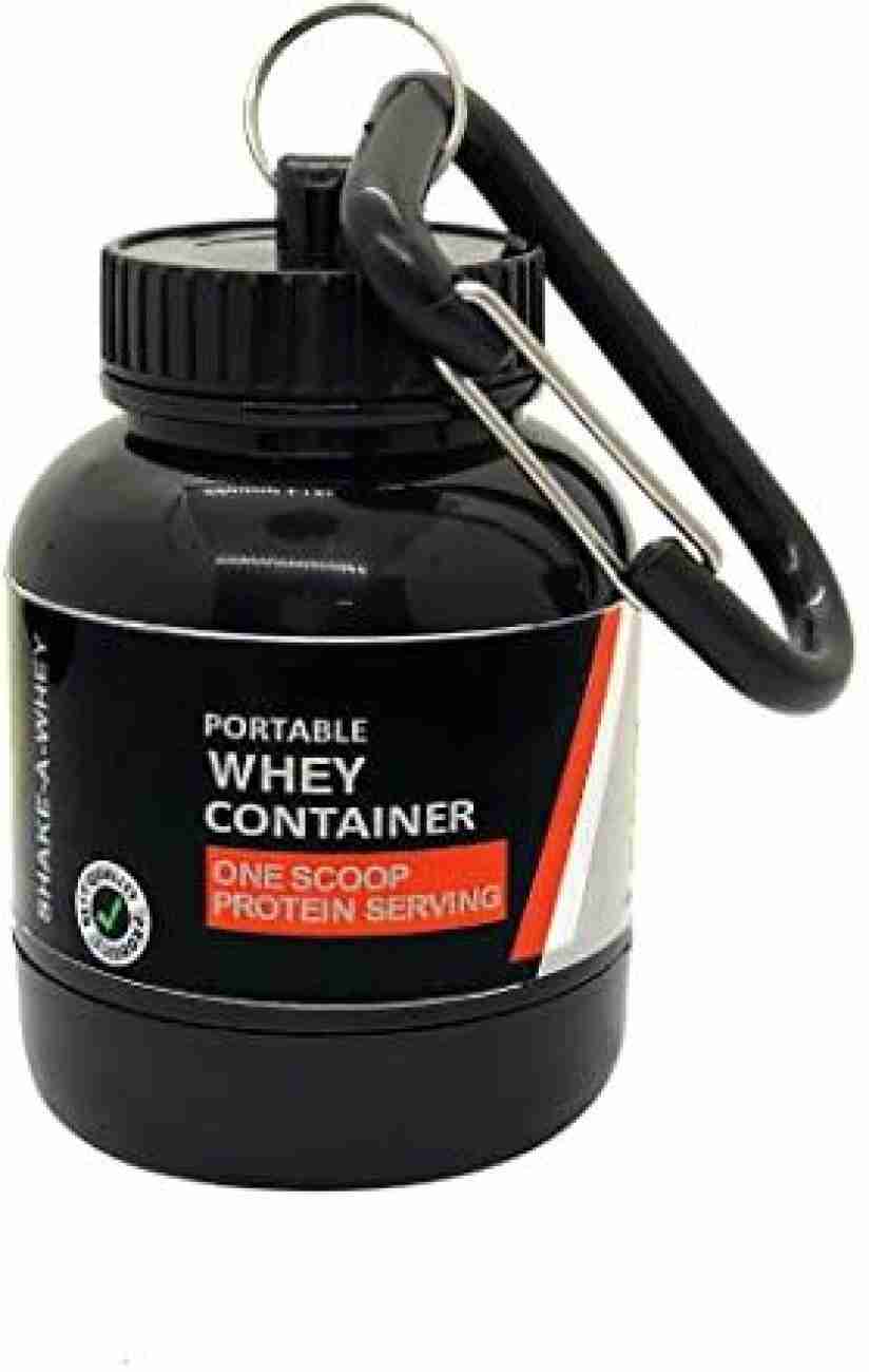 TRUE INDIAN Combo Wheyloader Protein Carry Funnel  Portable Protein  Funnel/Whey or Supplement Powder Carrying Whey Funnel and Container with  Key-Chain-30Ml-Pack of 4 (Black) 