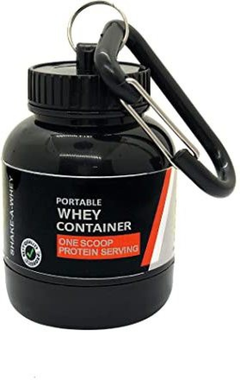 TRUE INDIAN Combo Wheyloader Protein Carry Funnel  Portable Protein Funnel/Whey  or Supplement Powder Carrying Whey Funnel and Container with  Key-Chain-30Ml-Pack of 4 (Black) 