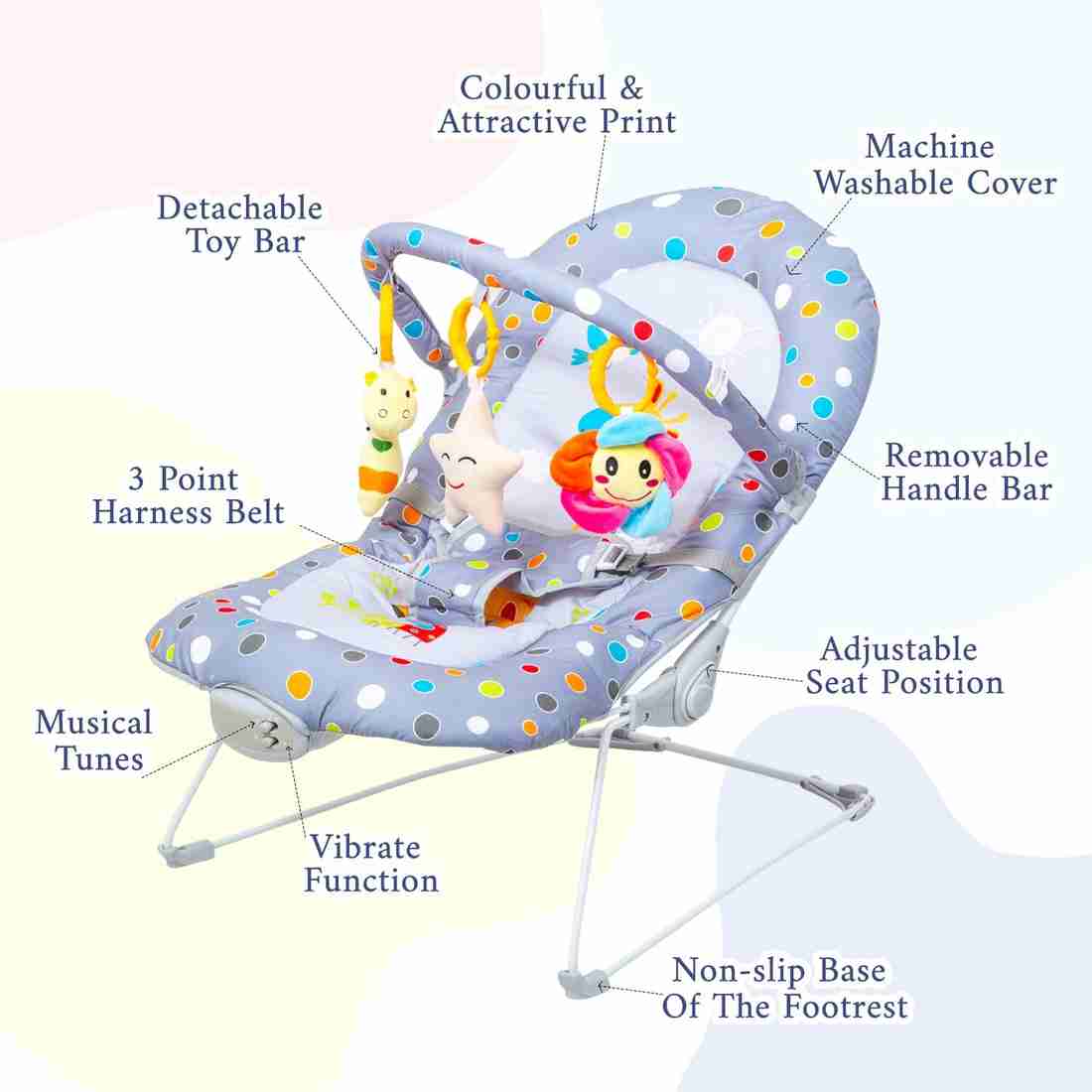 Mee Mee Bouncer for kids with Soothing and Vibration