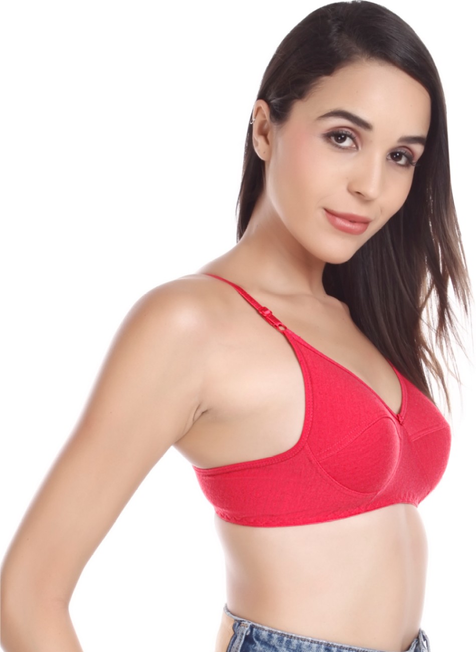 Buy LooksOMG's Cotton Lycra Sports bra in Red, Beige & Pink Color