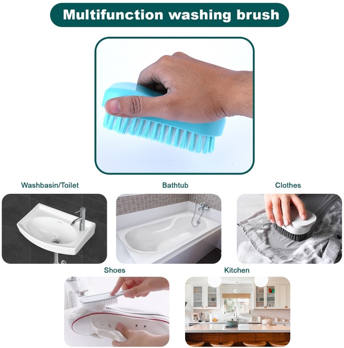 Household Cleaning Scrub Brush Soft Bristle Laundry Brush Shoe Stain  Remover Brush Cleaning Supplies Set Comfort Grip Nylon Brushes for Fabric  Clothes