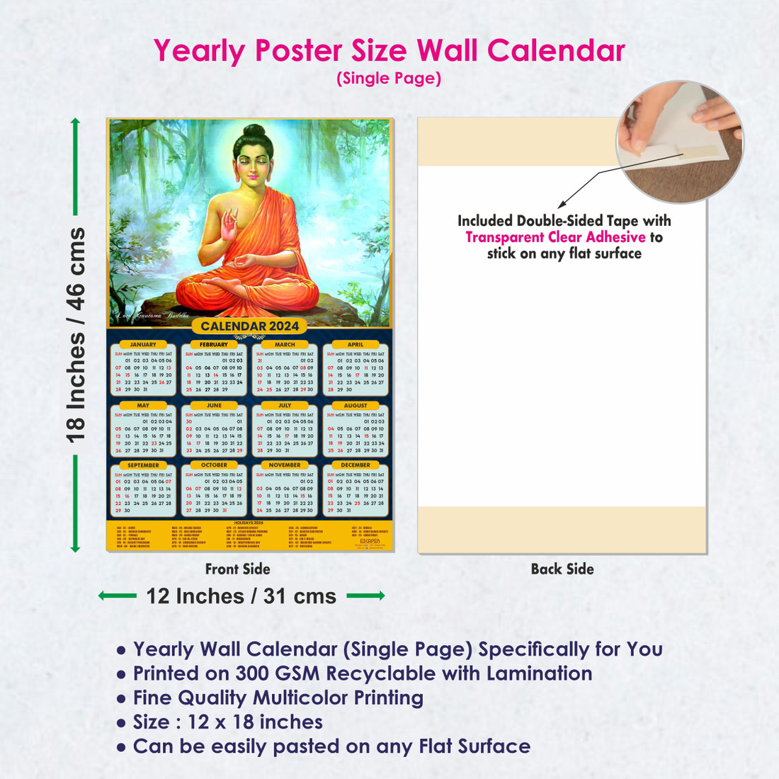 ESCAPER Gautam Buddha Calendar 2024 for office & home 2024 Wall Calendar  Price in India - Buy ESCAPER Gautam Buddha Calendar 2024 for office & home  2024 Wall Calendar online at Flipkart.com