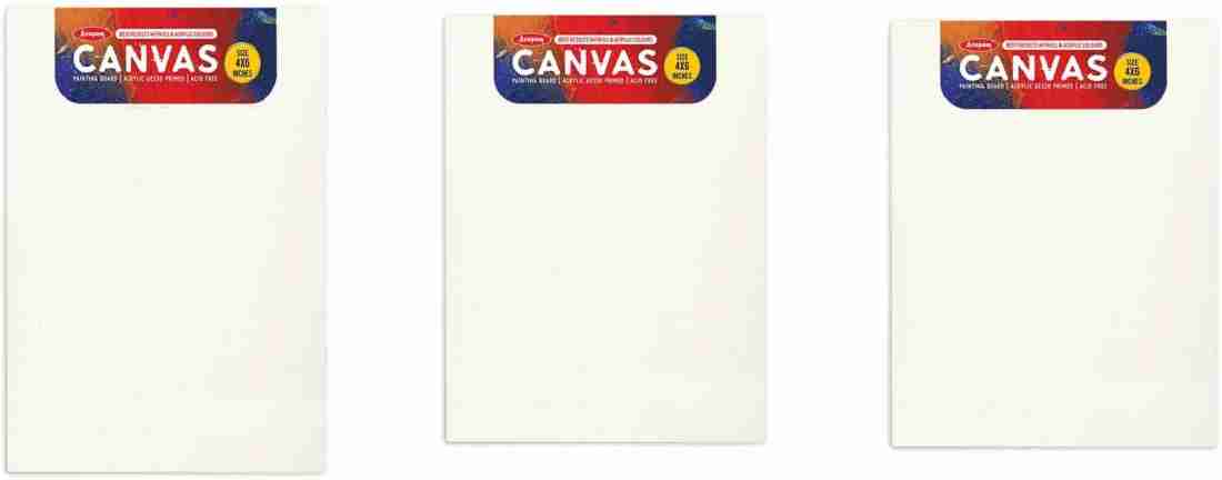 KEYUR CANVAS BOARD 4*6 Cotton Acid Free Board Canvas (Set of  3) 