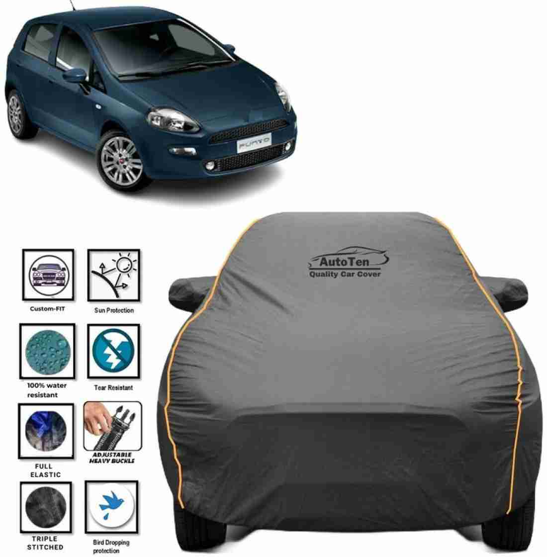 AutoTen Car Cover For Fiat Punto, Punto Active 1.2L Fire, Punto Nsplit,  Universal For Car (With Mirror Pockets) Price in India - Buy AutoTen Car  Cover For Fiat Punto, Punto Active 1.2L