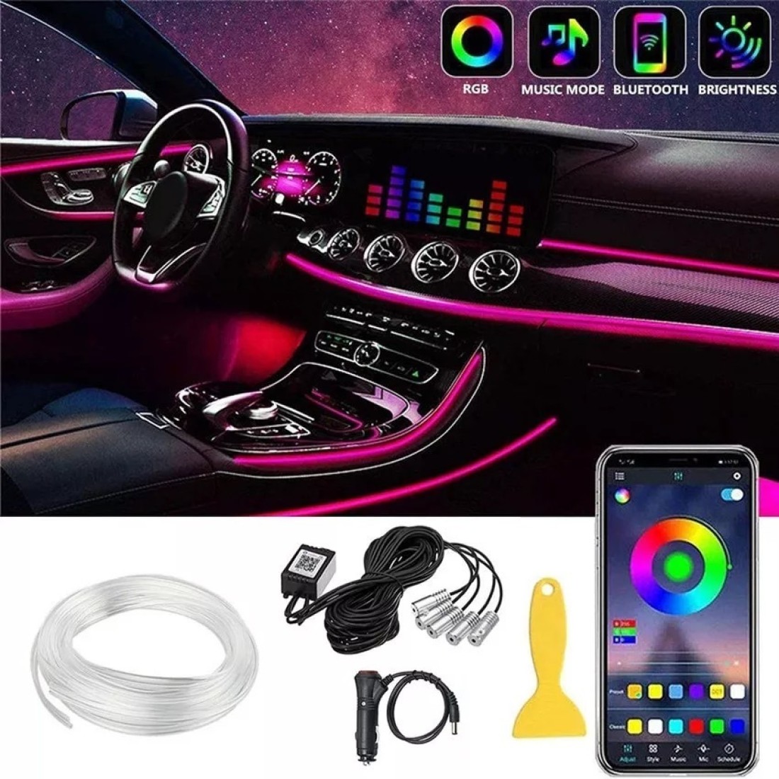 Auto Emporium Master 5 in1 RGB Car Interior LED Strip Lights Car Fancy  Lights Price in India - Buy Auto Emporium Master 5 in1 RGB Car Interior LED  Strip Lights Car Fancy
