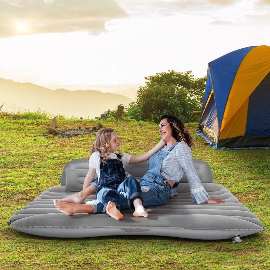 KHODAL ENTERPRISE CARBED GREY Inflatable Car Bed Mattress with Two Air  Pillows, Car Inflatable Bed Price in India - Buy KHODAL ENTERPRISE CARBED  GREY Inflatable Car Bed Mattress with Two Air Pillows