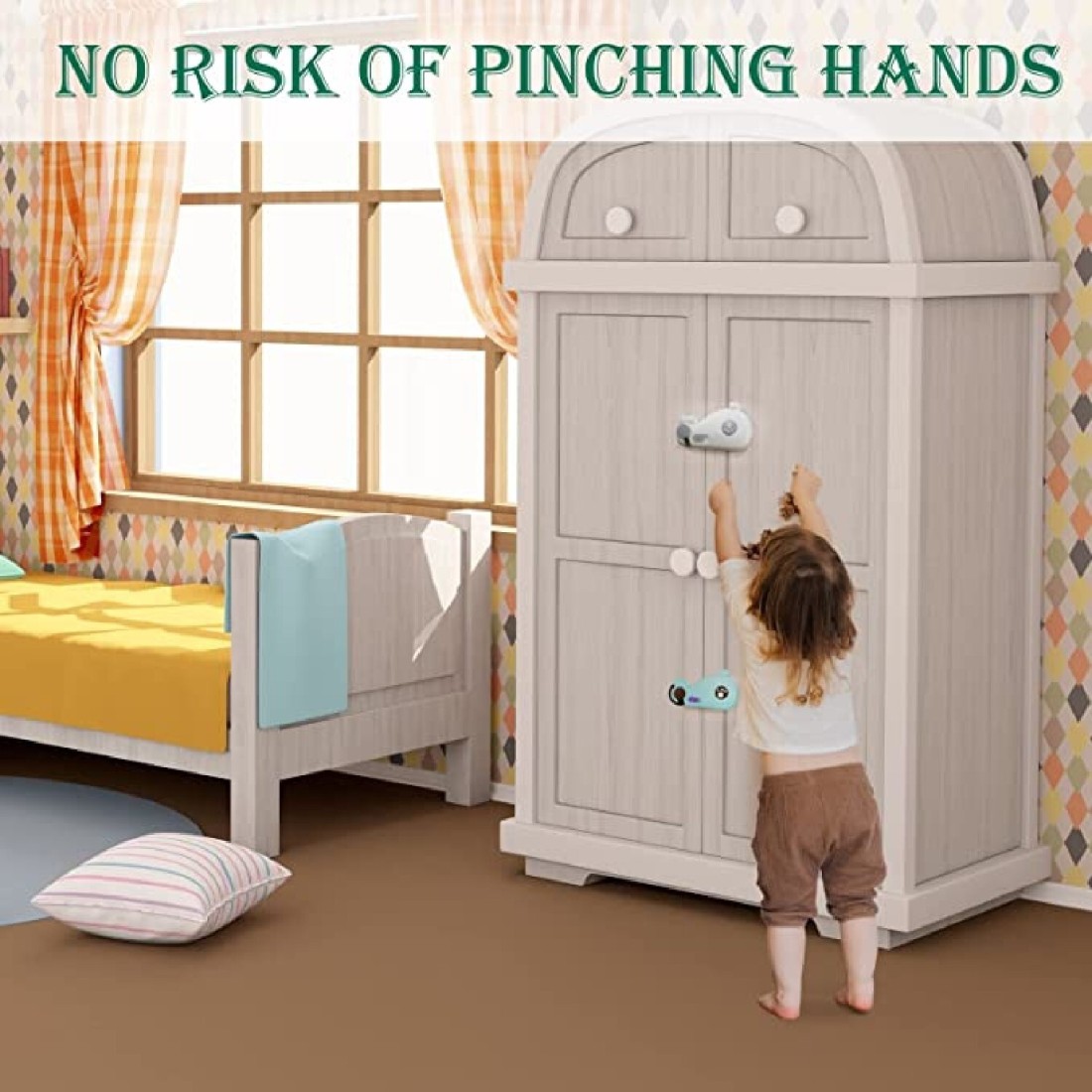 4Pcs Child Safety Baby Locks - Quick and Easy 3M Adhesive Cabinet