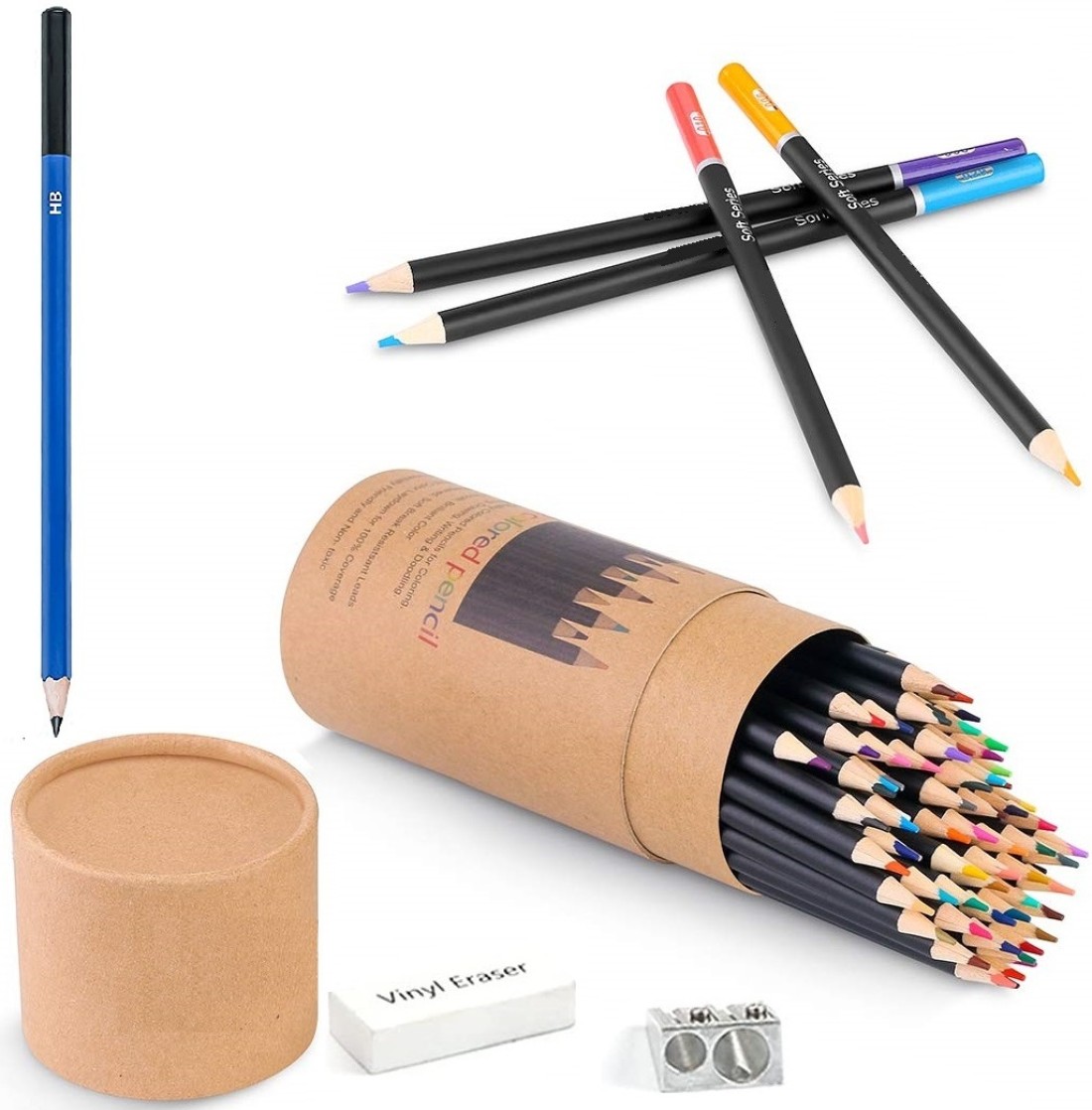 Soucolor 72 Pcs Color Colored Pencils, Soft Core, Art  Coloring Drawing Pencils for Adult Round Shaped Color Pencils 