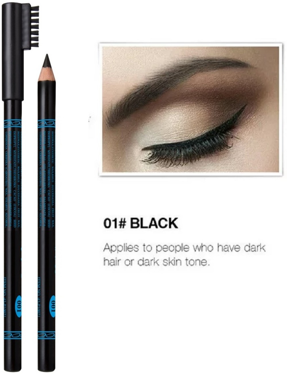 Facejewel 2Pcs Professional Black 36H Eyeliner Pen Waterproof 4 ml