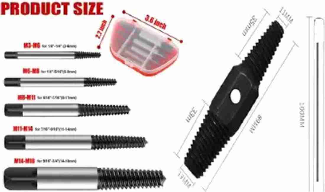 atozshop11 Damaged Screw Extractor Set Drill Bits 6 PCS Tool Broken Bolt  Remover Price in India - Buy atozshop11 Damaged Screw Extractor Set Drill  Bits 6 PCS Tool Broken Bolt Remover online
