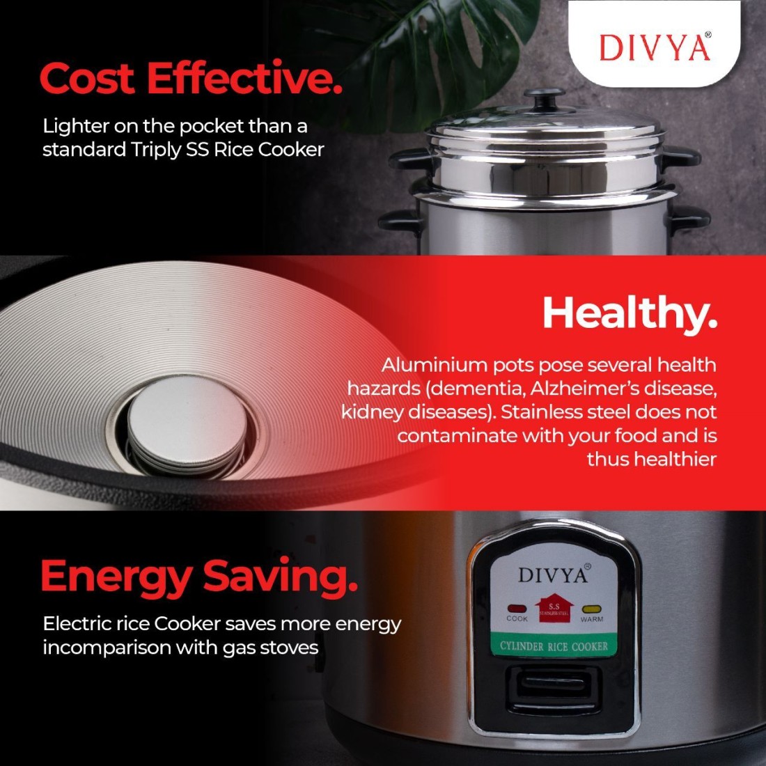 ASIAN / DIVYA Rice cooker “1.8” “2.8” - M/s Madhabi store