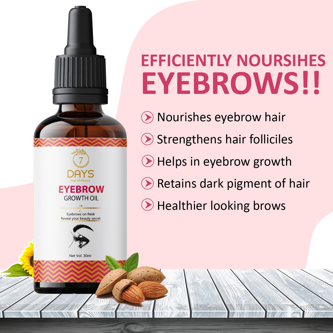 7 Days Eyelash Eyebrow Growth Oil For Women Men with vitamin E