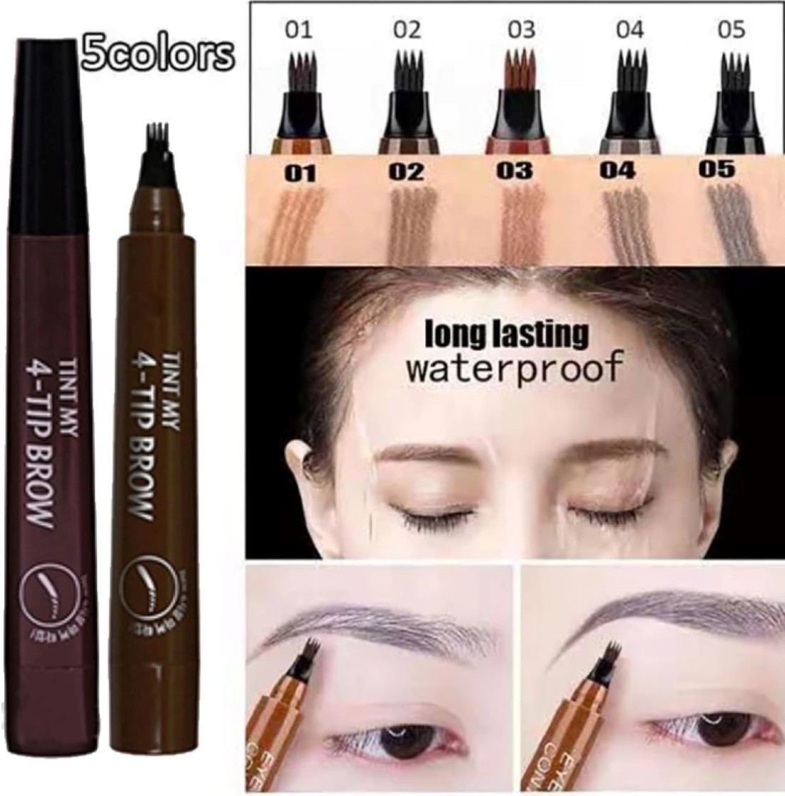 Digital Shoppy TINT MY 4-TIP BROW Liquid Eyebrow Pencil Waterproof