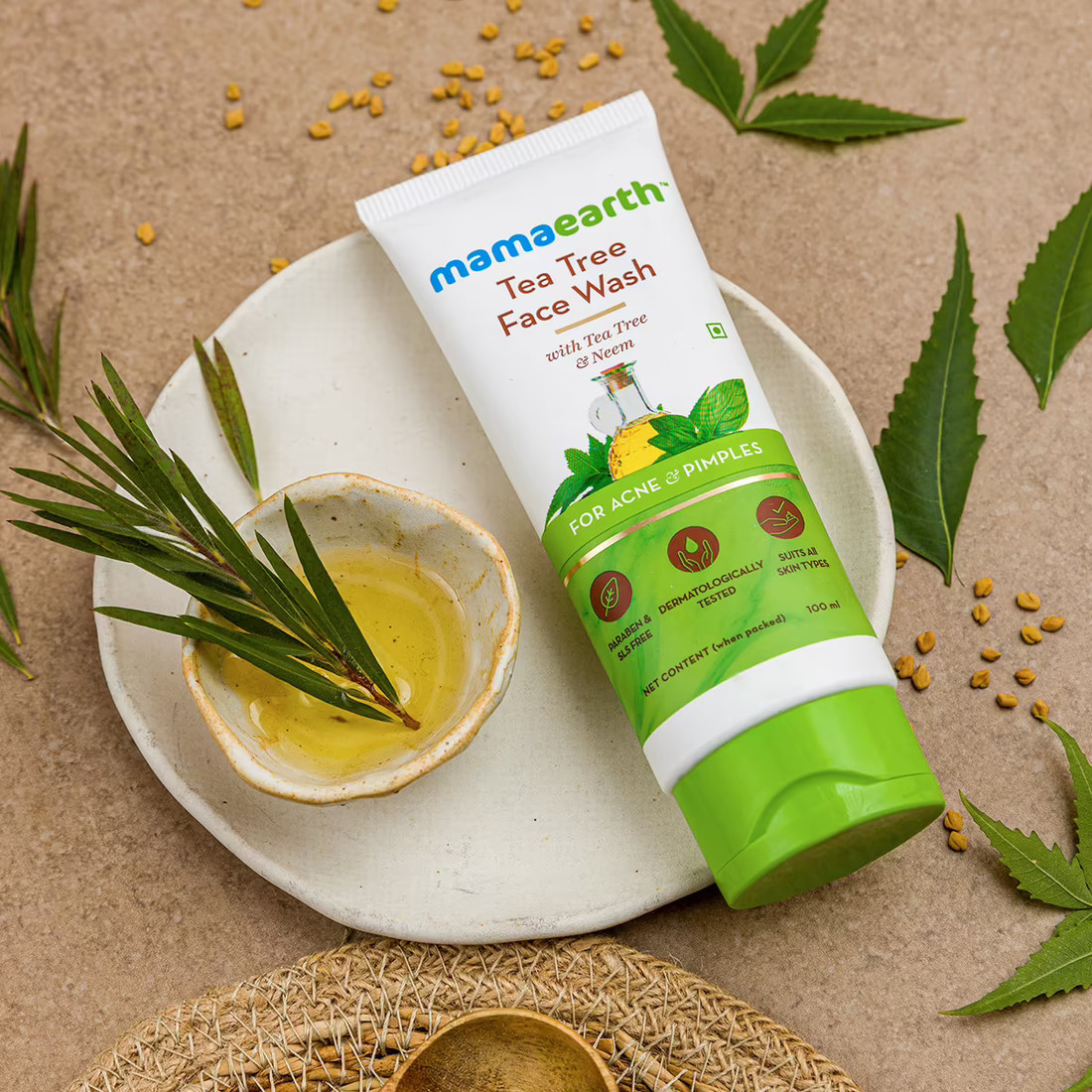Tea Tree Natural Face Wash for Acne Pimples Removal with Neem Price in India Buy Tea Tree Natural Face Wash for Acne Pimples Removal with