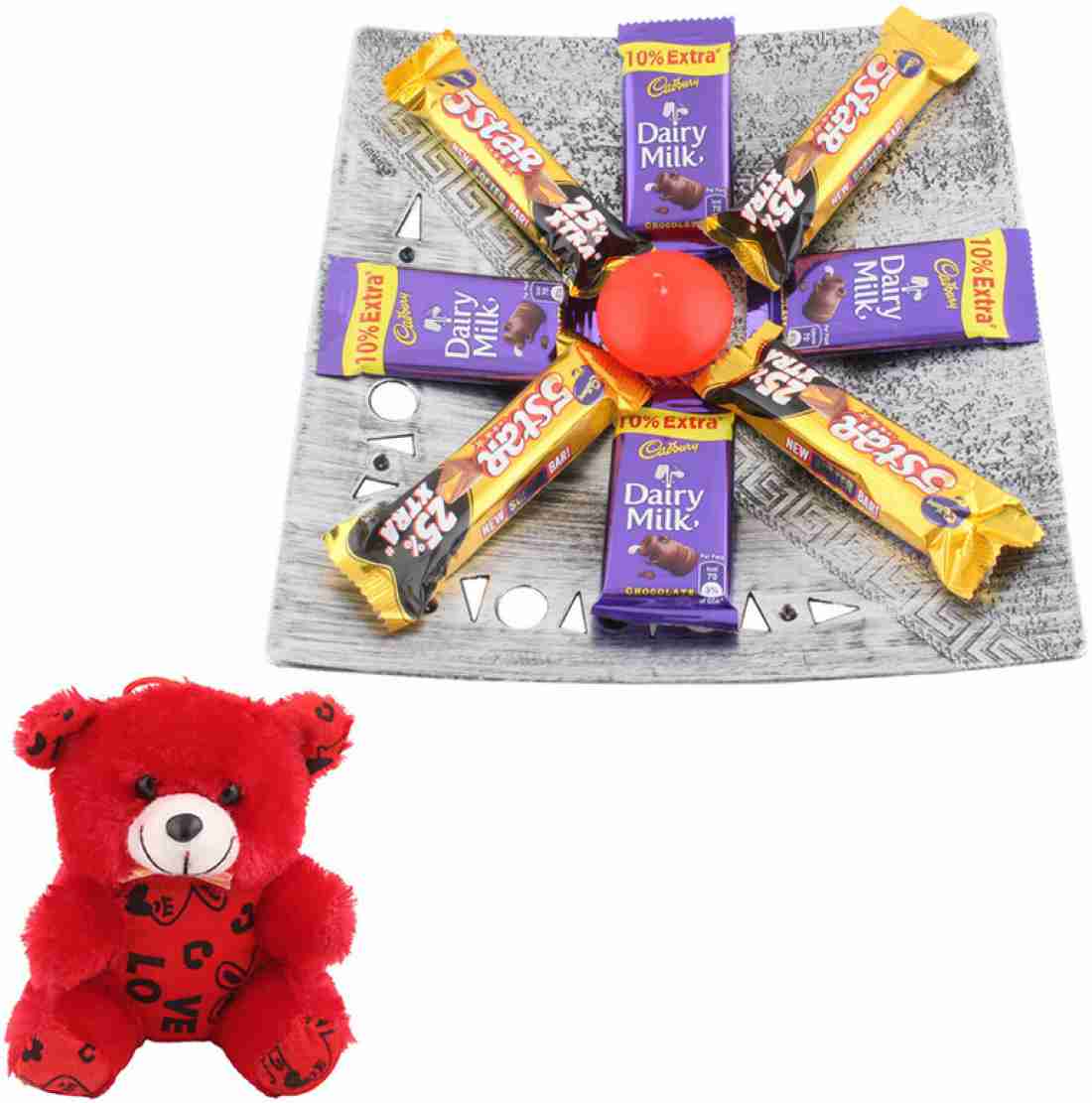 SurpriseForU Dairy Milk And 5Star Chocolates With Designer Tray, Teddy Bear  Plated Gift Box Price in India - Buy SurpriseForU Dairy Milk And 5Star  Chocolates With Designer Tray