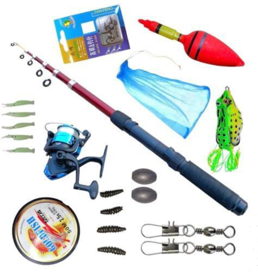 Old fish Fishing spinning set kit Combine Red Fishing Rod Price in India -  Buy Old fish Fishing spinning set kit Combine Red Fishing Rod online at
