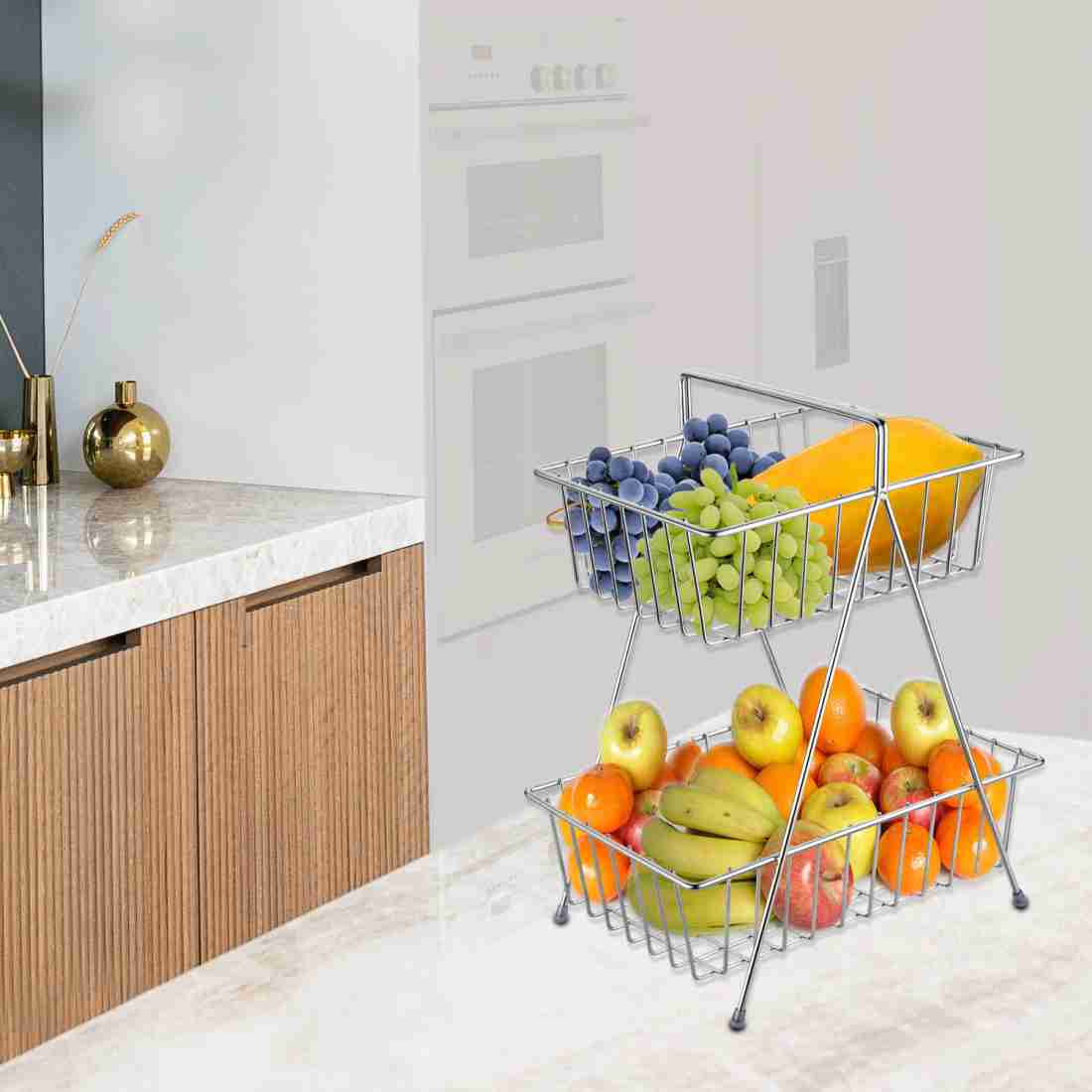 Buy SmartSlide 3 - Tier Fruit And Vegetable Basket For Kitchen