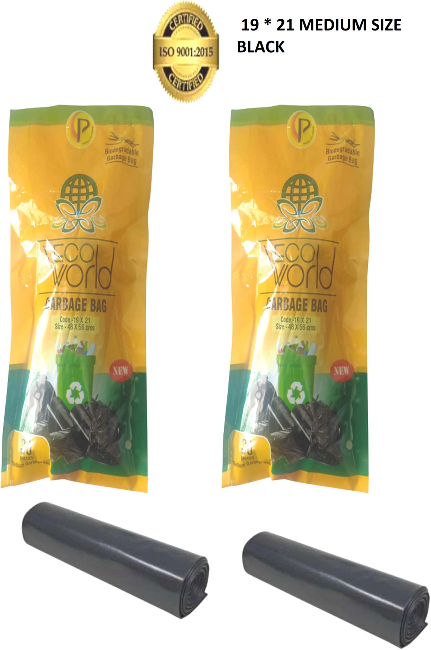 ECO WORLD BLACK 19 21 30 BAGS Medium 2 L Garbage Bag