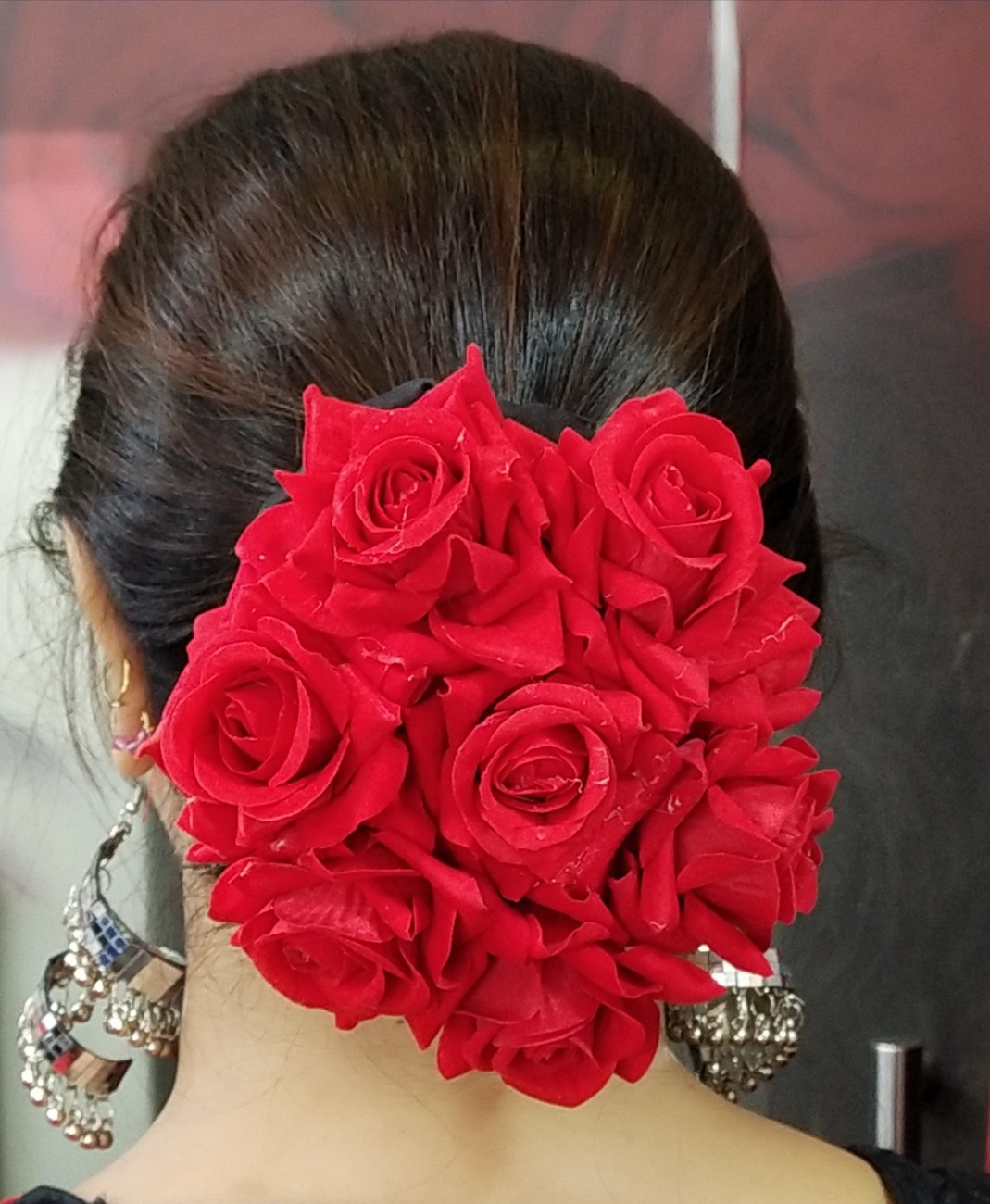 Rose Petals with Gajra Bridal Bun Hairstyle By Rishabh Malhotra - Neyena  Parlour