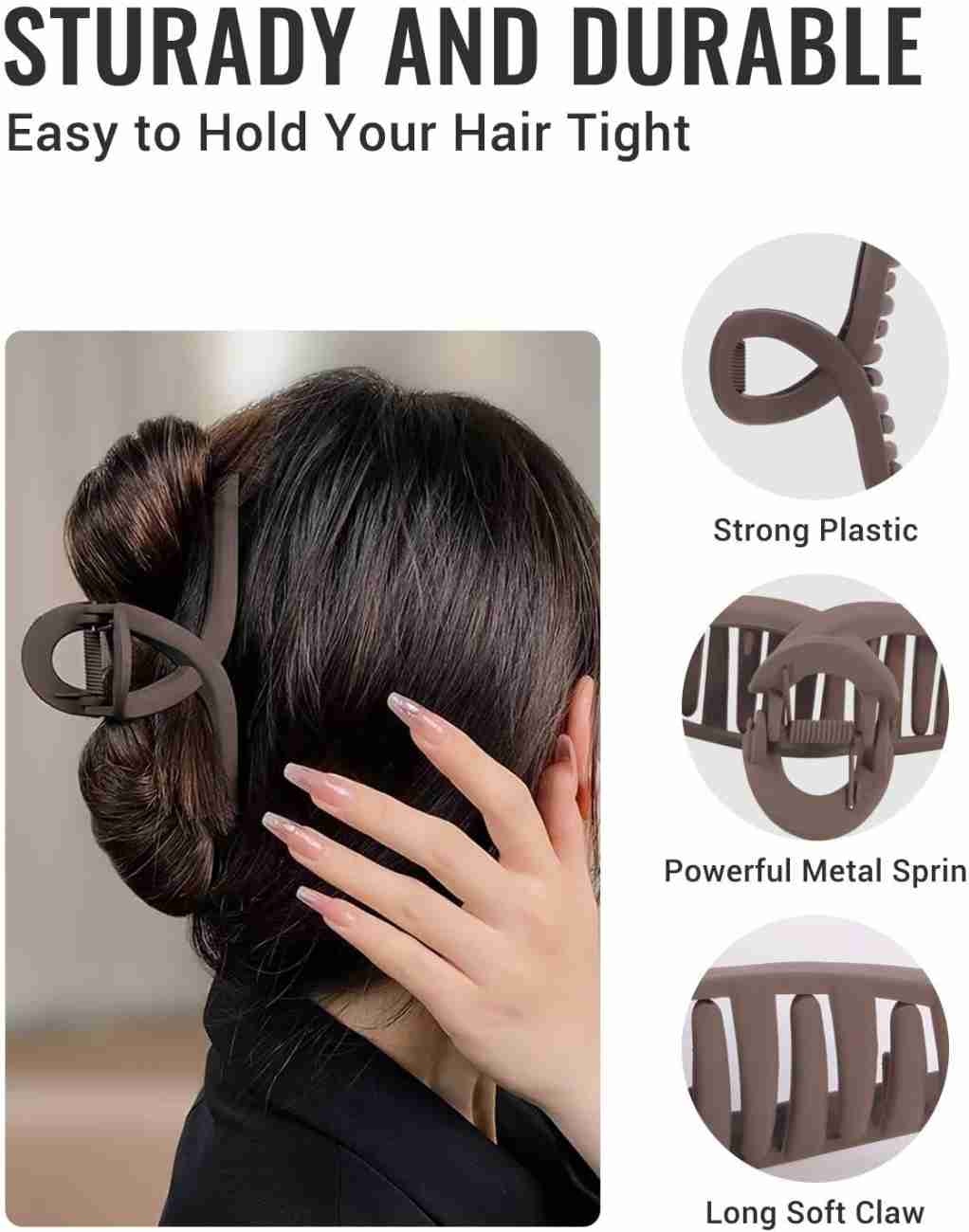 Softwrap 2Pcs Big Hair Claw Clips for Women Large Claw Clip for Thin Thick  Curly Hair Hair Claw Price in India - Buy Softwrap 2Pcs Big Hair Claw Clips  for Women Large