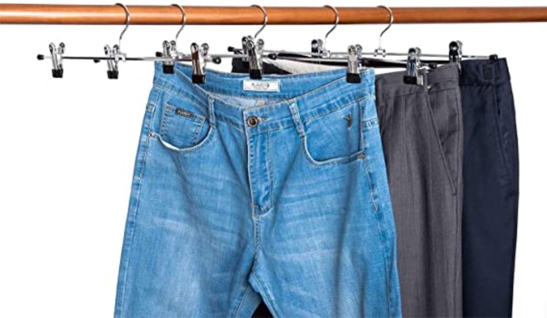 Heavy-Duty Add-On Metal Skirt Hangers with Clips, Multi Stackable Add on Metal  Hangers, Adjustable Clip Pants Hanger, Skirt Hanger with Clips, Chrome Hook,  Cascading Clip Hanger Jeans (3 Pack), Metal pants hanger