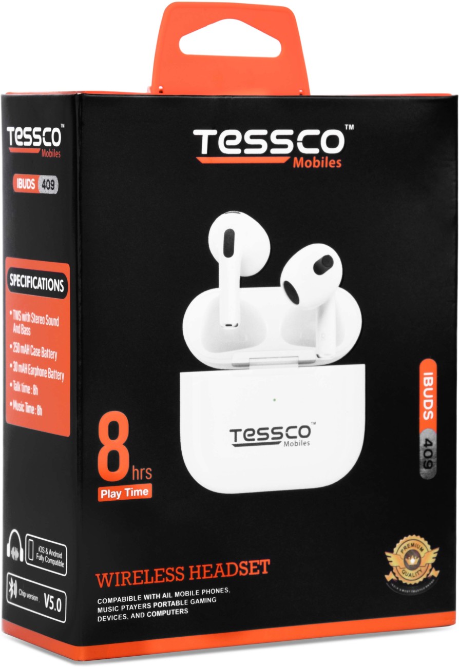 Tessco IBUDS 409 Wireless Earbuds 250mAH Battery Talk Time about