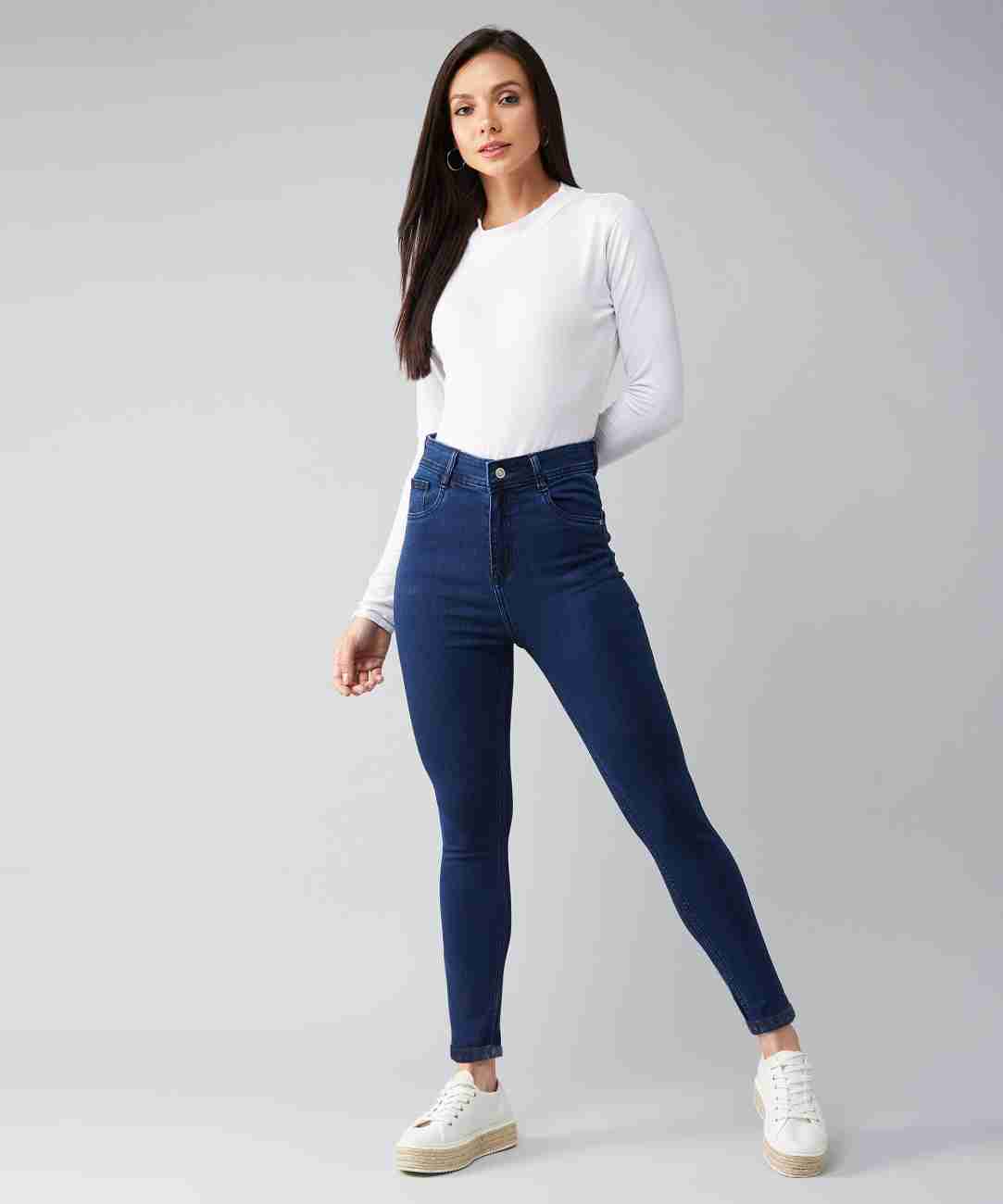 Buy DOLCE CRUDO Light Blue Skinny Fit Regular Denim Women's Jeans
