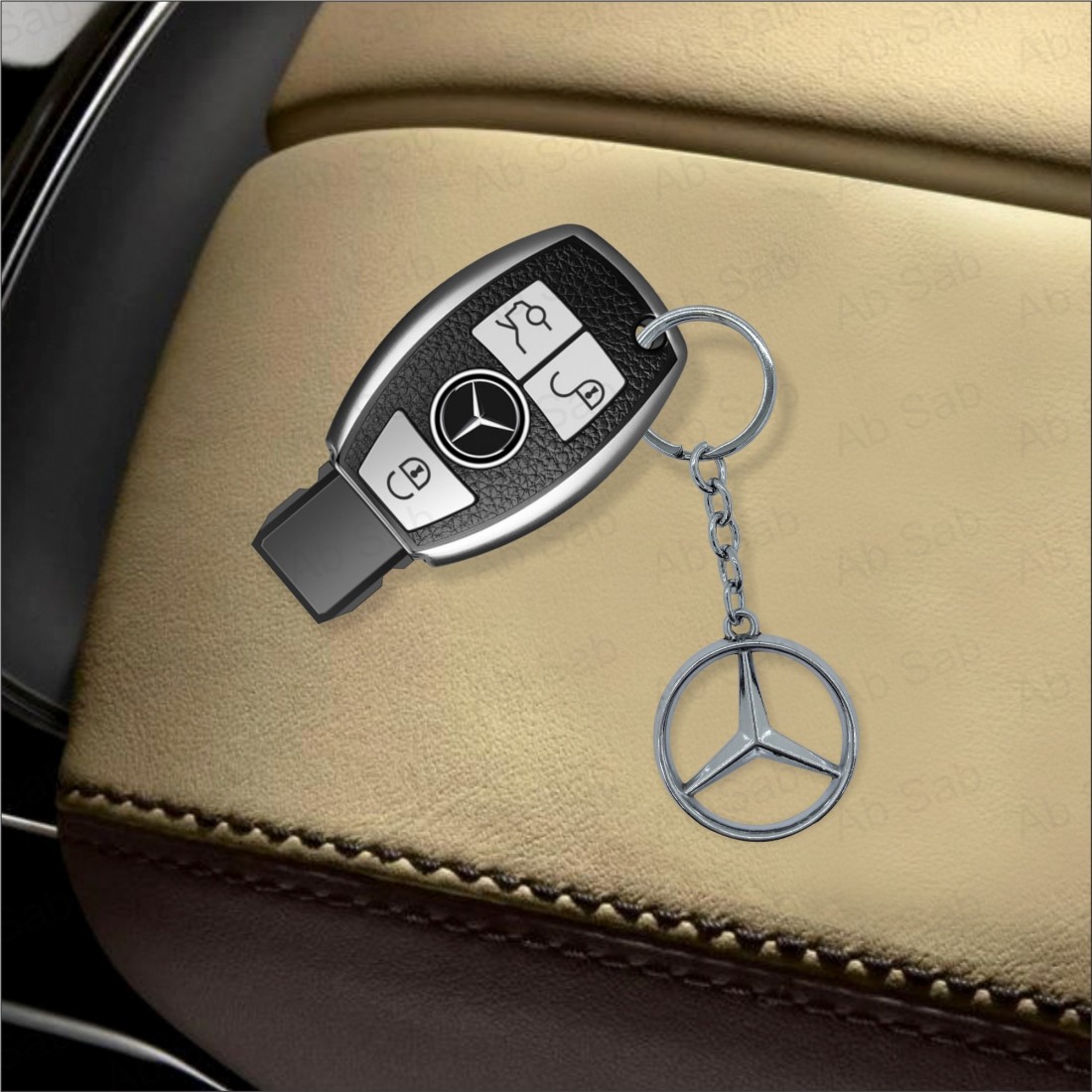Ab Sab Mercedes car logo pack of 2 Key Chain Price in India - Buy Ab Sab Mercedes  car logo pack of 2 Key Chain online at