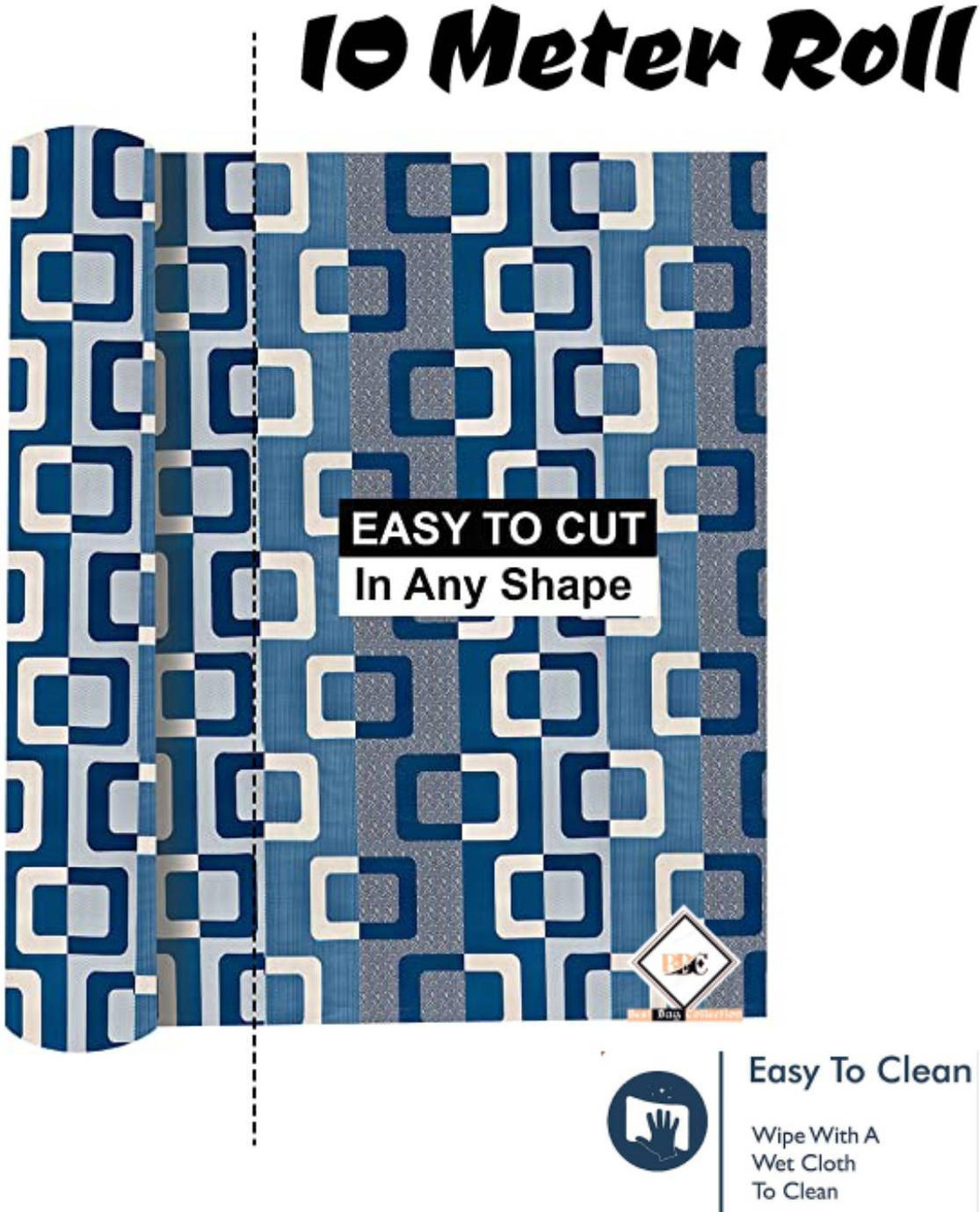 Best Buy Collection 10 Meter Blue Box Mat Cover for Almirah