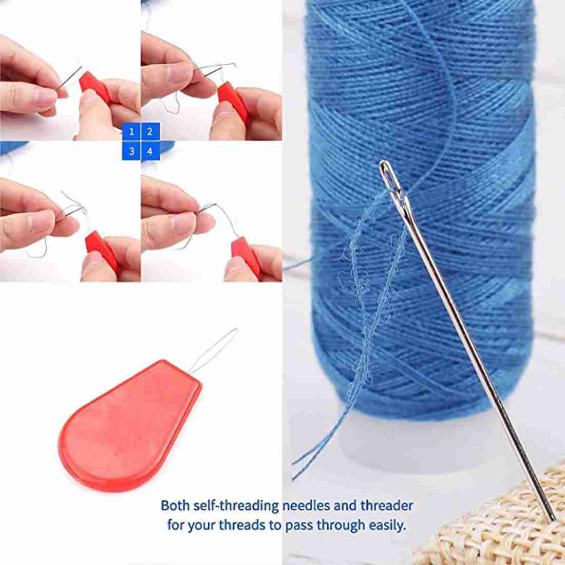 Self-Threading Sewing Needles, Set of 12