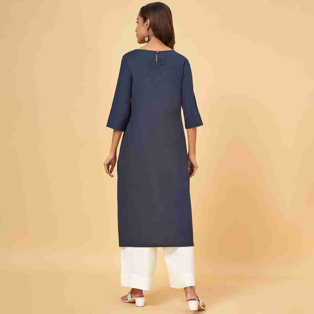 Rangmanch by Pantaloons Women Solid Straight Kurta - Buy Rangmanch