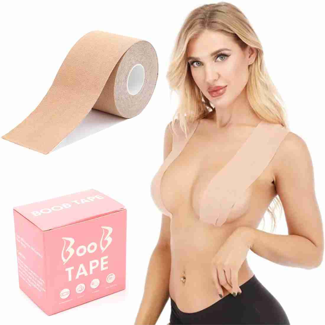 2 Pcs Breast Lift Tape Boob Tape AF Cup for Large Breast Adhesive Bra  Breathable Push Up Invisible Body Tape Waterproof Strapless Instant Lift  With10