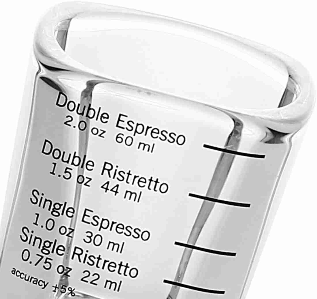 Espresso Shot Glasses Measuring Cup Liquid Heavy Glass For Baristas 2oz For  Single Shot Of Ristrettos (2-pack)