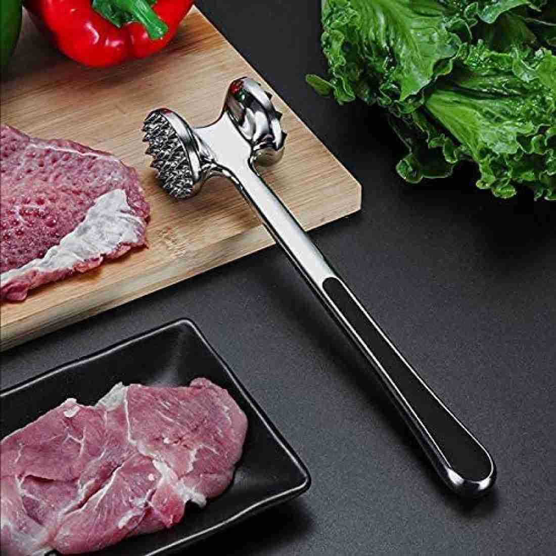 Meat Tenderizer Hammer, 2 Pieces Meat Pounder Mallet Stainless Steel  Dual-sided Roller Design Loose Meat Hammer Kitchen Cooking Tool For Steak  Pork Be