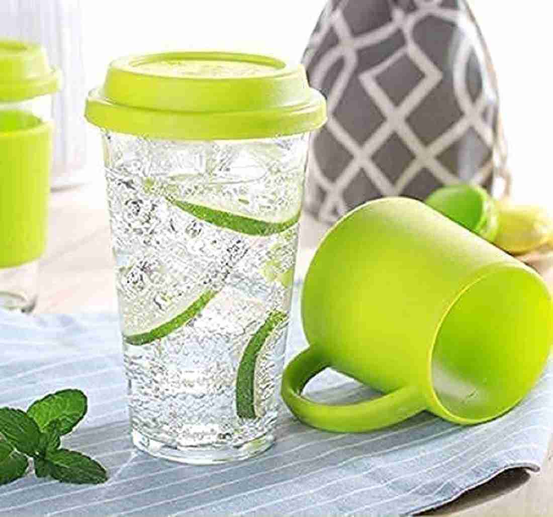 JJ Shopobox Juice Cup Glass Juice Bottle Juice Cup with Straw