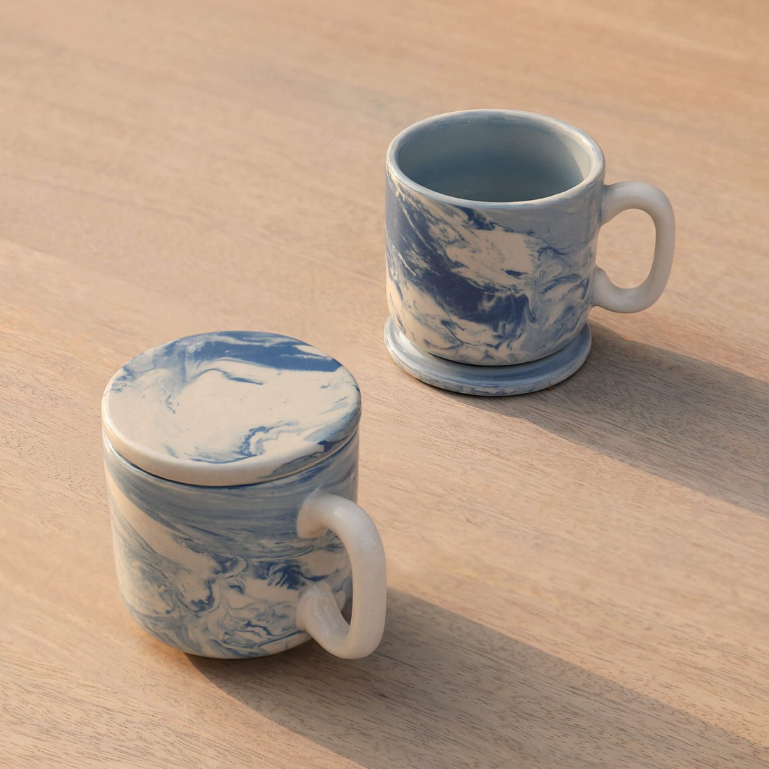 Buy Livada Blue Ceramic Painted Tall Mug Online - Ellementry